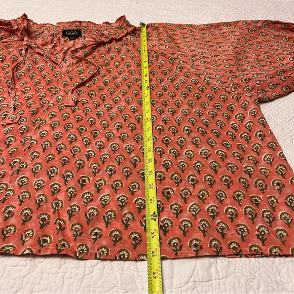 Women’s Gigio Coral Floral Long Dolman Sleeve Peasant Boho Oversized Top Size L - Picture 11 of 14